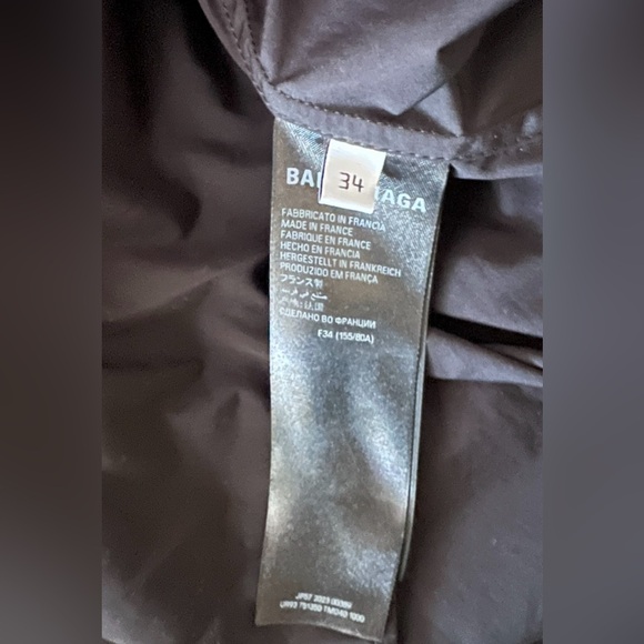 BALENCIAGA Logo-Embroidered Poplin Swing Dress button down$1,790 blk 36FR 4US - Picture 9 of 13